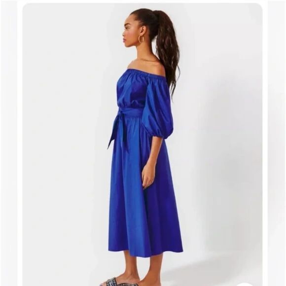 Lilly Pulitzer Shawnlee Elbow Sleeve Dress - Alba Blue S - Picture 2 of 10